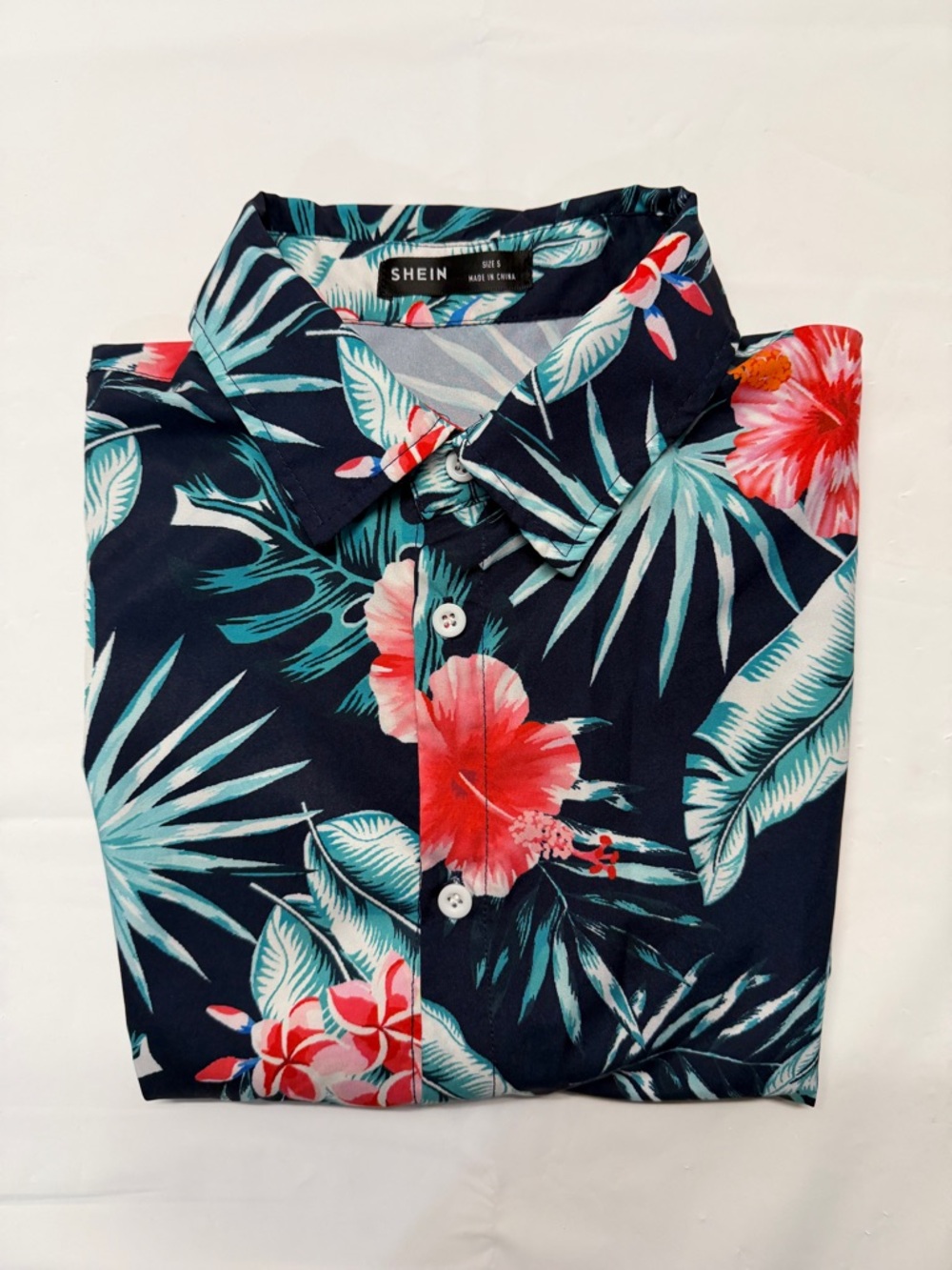 SHEIN Navy Floral Men's Shirt